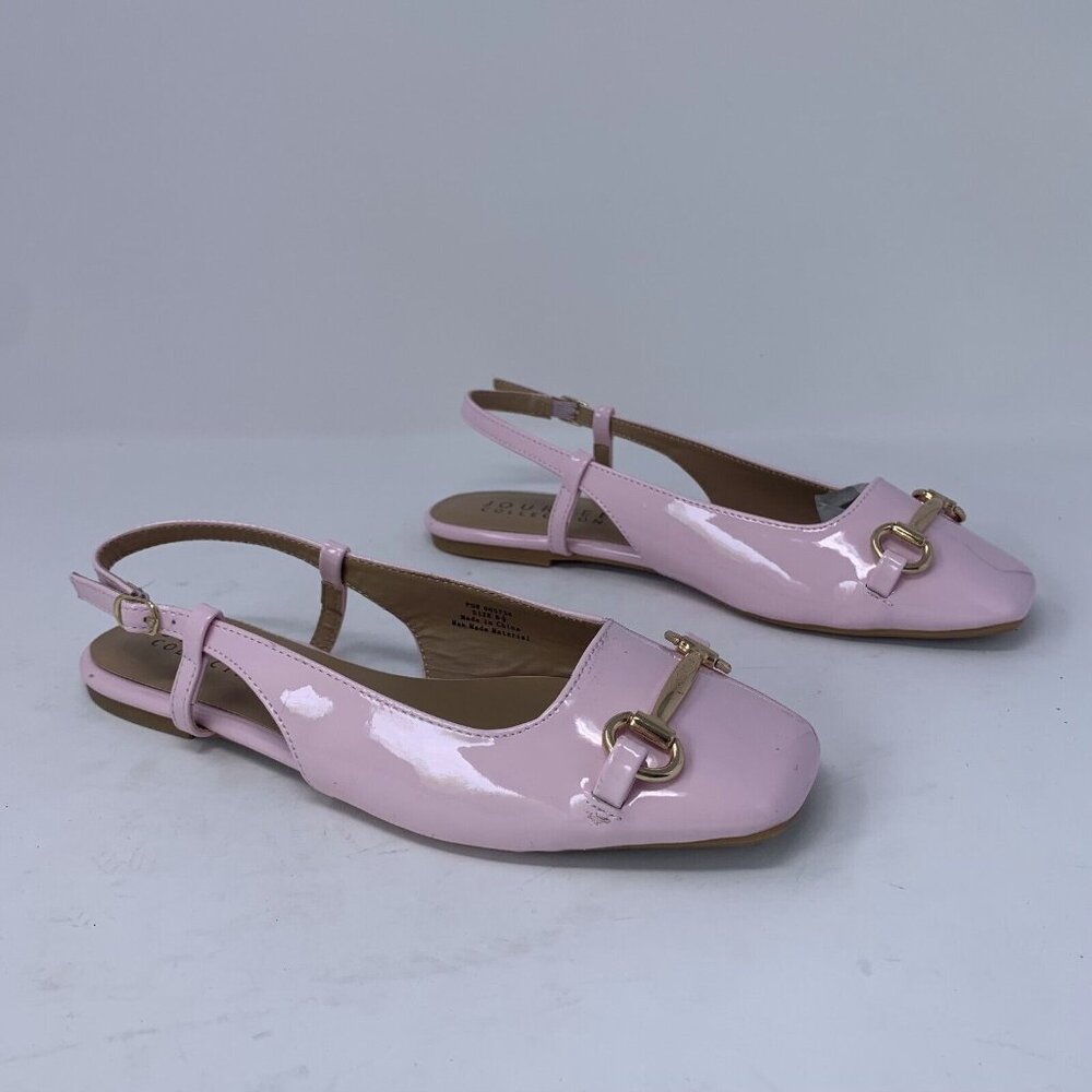 Journee Collection Ceecy 005736 Slingback Flats Women's 6.5 Pink Square Toe 0762